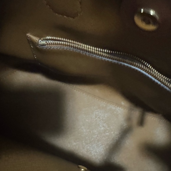 Michael Kors Coral-Pink Saffiano Satchel with MK Charm - Picture 9 of 9